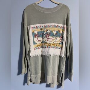 Vintage Duck/geese  Print Sweatshirt one of a kind cottage core granny